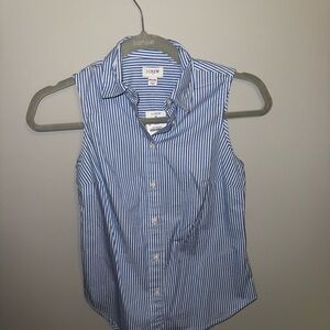 J.Crew Blue Striped Sleeveless Shirt